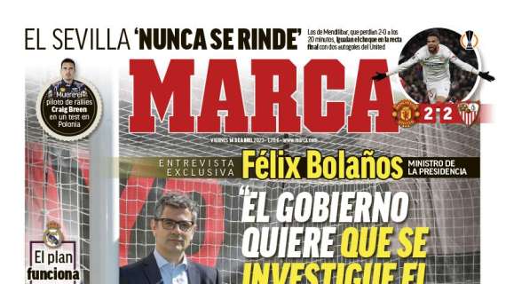 PORTADA | Marca: "El Gobierno quiere que se investigue el 'Caso Negreira'"