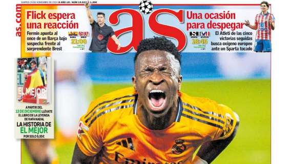 Vinicius copa la portada del diario AS: "Más difícil todavía"