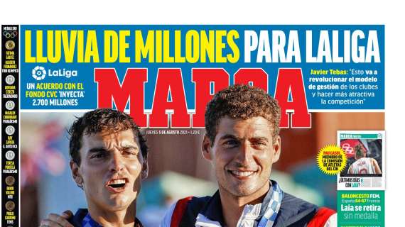 PORTADA | Marca: "Lluvia de millones para LaLiga; Benzema ya está de vuelta"