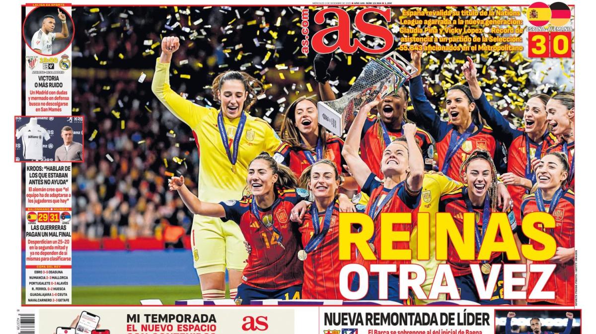 AS saca en primera plana el trofeo de la Nations League para España