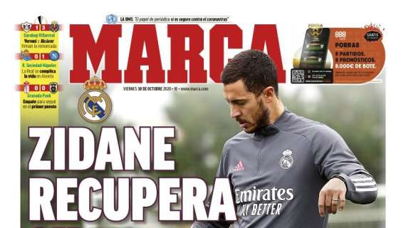 PORTADA - Marca: "Zidane recupera su tridente. Hazard..."