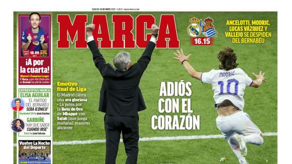 Marca destaca en su portada el adiós de Ancelotti y de Modric