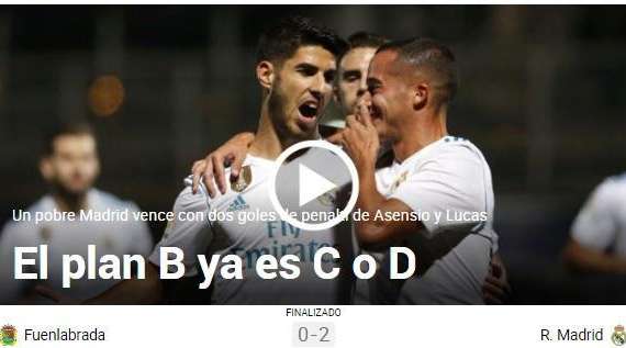 Marca destaca el bajo nivel de los 'suplentes' del Madrid: "El plan B ya es C o D" 