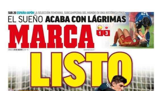 PORTADA - Marca, llegó la hora para el debut: "Courtois listo"