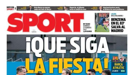 PORTADA | Sport: "Benzema, en el 83', salva al Madrid"