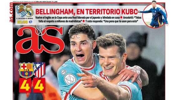 AS abre su portada con la previa de Copa: "Bellingham, en territorio Kubo"