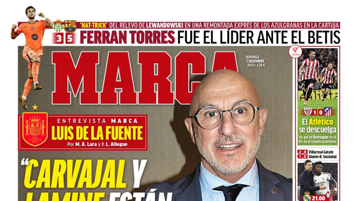 "Carvajal y Lamine están deseando verse para darse un abrazo", destaca Marca en su portada