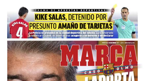 Marca resalta en portada las palabras de Laporta sobre el Madrid y el caso Olmo