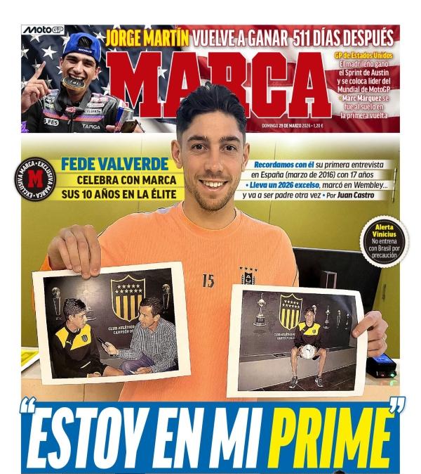 Fede Valverde y Thiago Pitarch son los protagonistas de las portadas