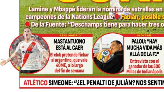 "Mastantuono está al caer" advierte el diario AS en portada y pone fecha a su fichaje