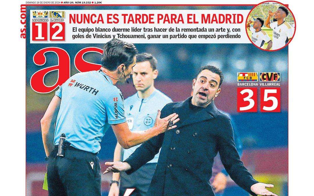 PORTADA | AS: "Adiós liga, adiós Xavi"