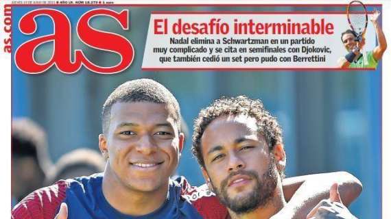 PORTADA | As titula: "Neymar bloque a Mbappé"