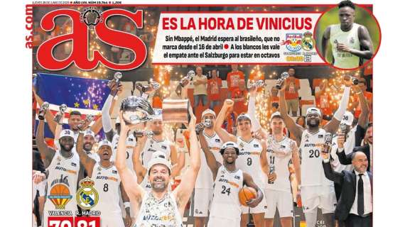 La primera plana de AS abre con "un equipo de campeonato"