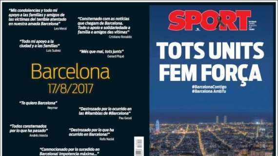 Los periódicos catalanes expresan su dolor contra el atentado: "Horror", "Todos unidos hacen fuerza"