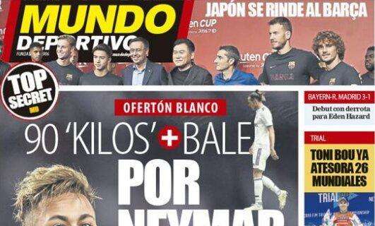 PORTADA - Mundo Deportivo desvela los planes del Madrid: "90 'kilos' + Bale por Neymar"