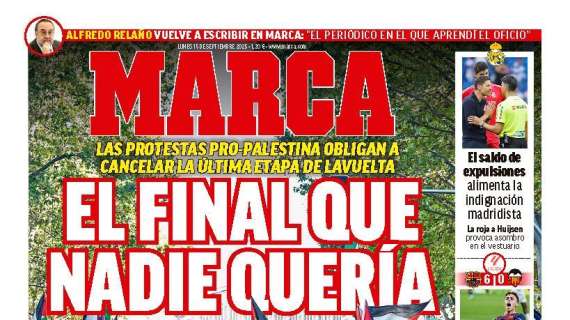 Marca destaca en portada el saldo de expulsiones que "alimenta la indignación madridista"
