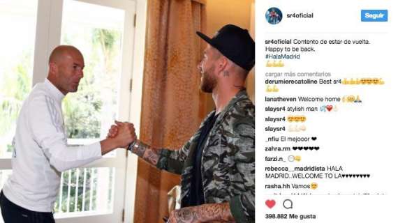 FOTO - Ramos, motivado: "Contento de estar de vuelta. ¡Hala Madrid!