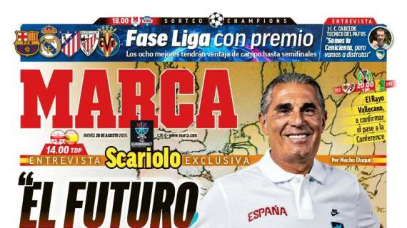 Scariolo y la marcha atrás de Ceballos, en la portada de Marca