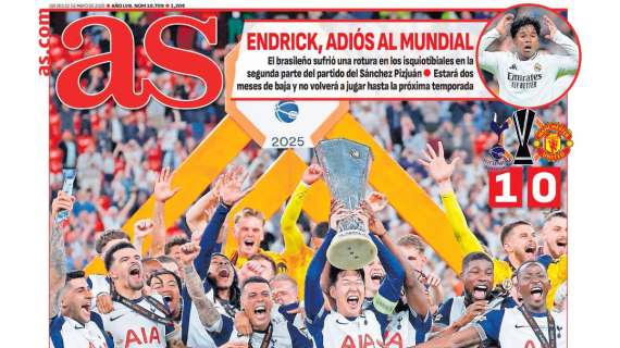 "Endrick, adiós al Mundial" en la portada de AS