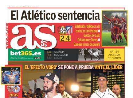 PORTADA - AS: "La liga pasa por Mestalla"