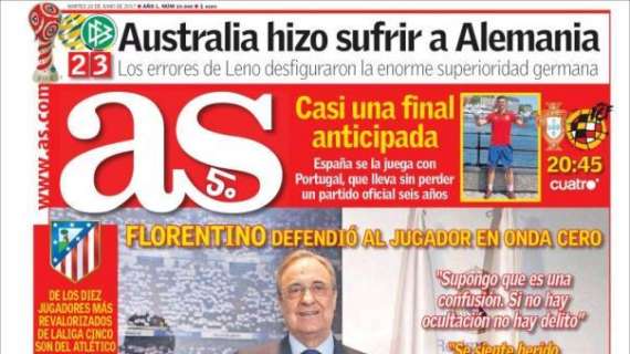 PORTADA - As destaca las palabras de Florentino: "No contemplo que Cristiano se marche"