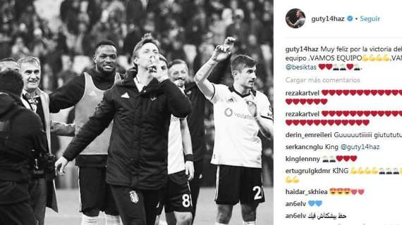 FOTO - Guti celebra la victoria del Besiktas en el clásico turco mandando callar al Galatasaray