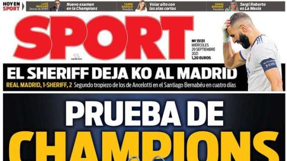 PORTADA | Sport: "El Sheriff deja KO al Madrid"