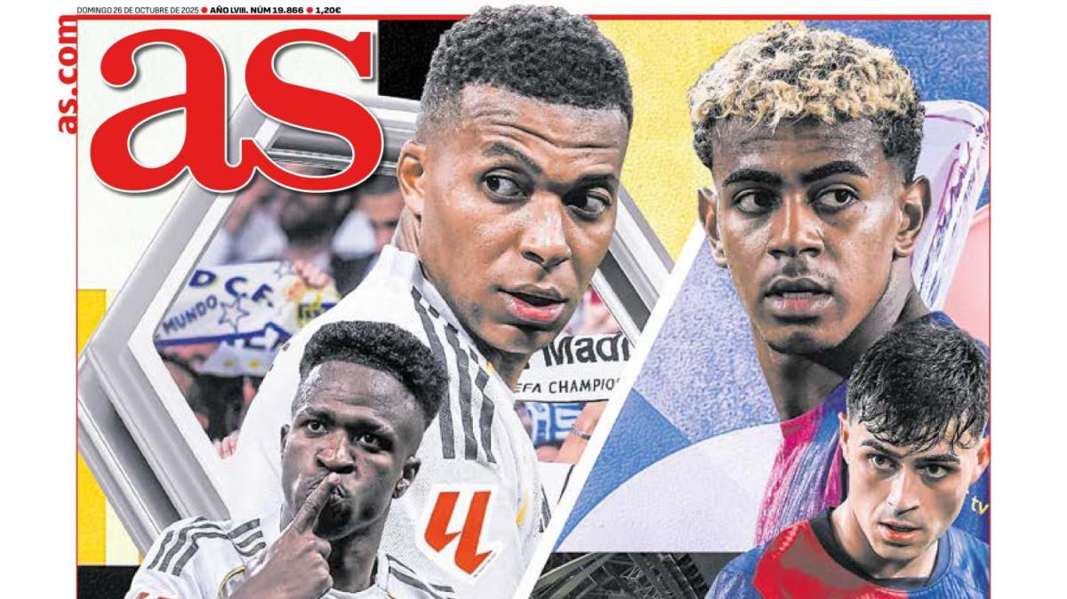AS abre con la previa del Real Madrid - Barça: "Clásico por el liderato"