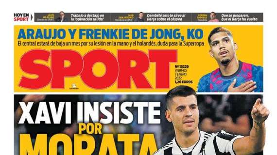 PORTADA | Sport: "Xavi insiste por Morata"