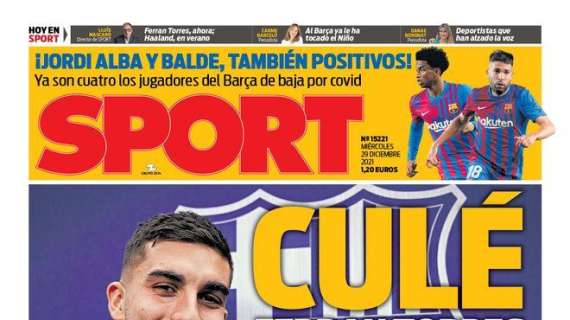 PORTADA | Sport: "Ferran Torres, culé"