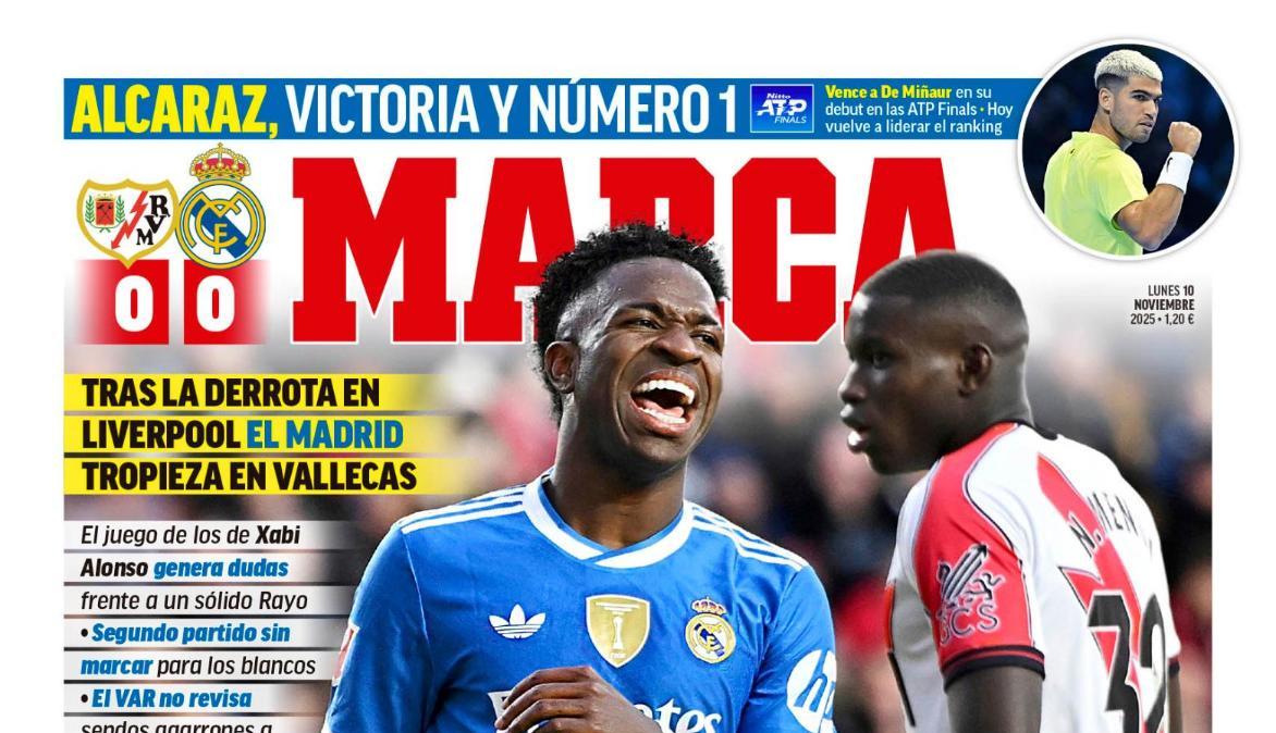 "Frenazo" en la portada de Marca