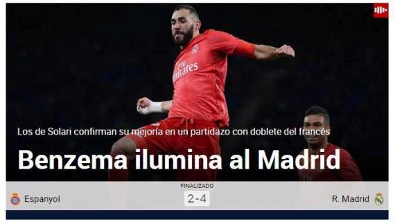 Marca se rinde al francés: "Benzema ilumina al Madrid"