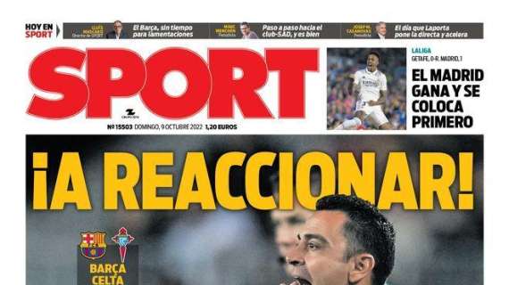 PORTADA | Sport: "El Madrid gana y se coloca primero"