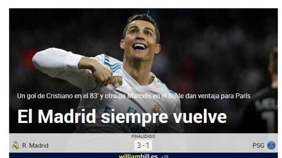 Marca habla del retorno: "El Madrid siempre vuelve"