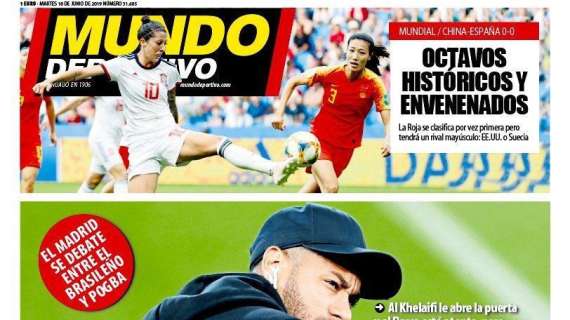 PORTADA - Mundo Deportivo: "El Madrid se debate entre Neymar y Pogba"