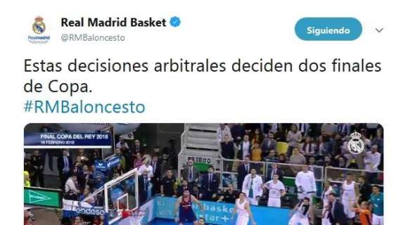 El tweet con el que el Real Madrid se queja del arbitraje en la Copa del Rey