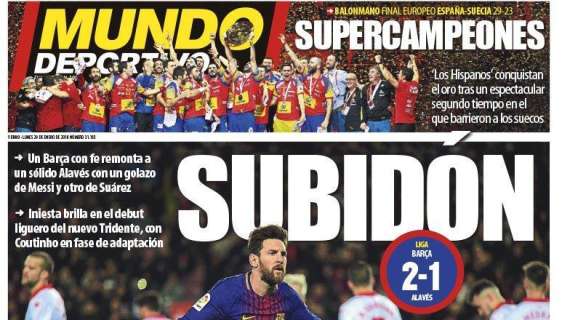 PORTADA - Mundo Deportivo : "Subidón del Barcelona"