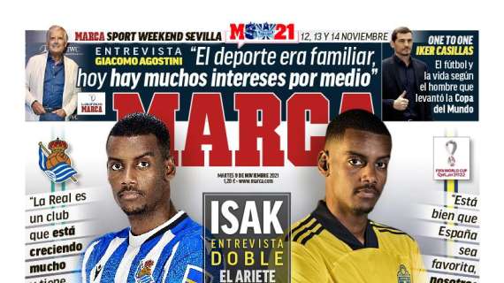 PORTADA | Marca sale con Isak: "Líder de LaLiga, peligro para España"