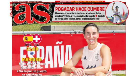 AS destaca en portada la previa del España - Suiza de Eurocopa