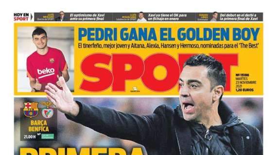 PORTADA | Sport: "Primera final para Xavi"