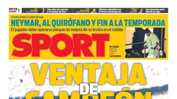 PORTADA | Sport: "Ventaja de campeón"