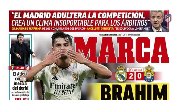 PORTADA | Marca: "Brahim lidera al Madrid"