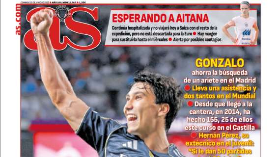 AS abre en su portada con Gonzalo: "El 9 estaba en casa"