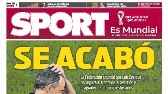 PORTADA | Sport: "Se acabó"