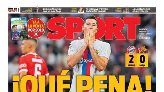 PORTADA | Sport: "¡Qué pena!"