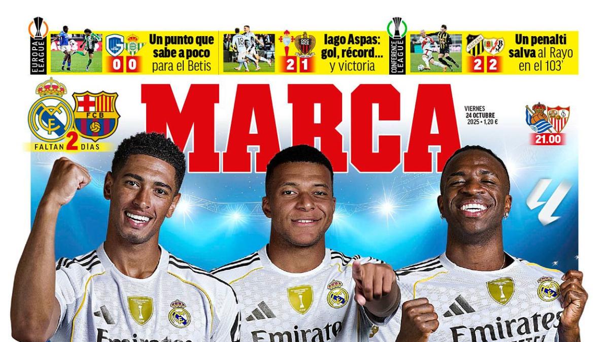 El tridente del Real Madrid para el clásico, en la portada del diario Marca