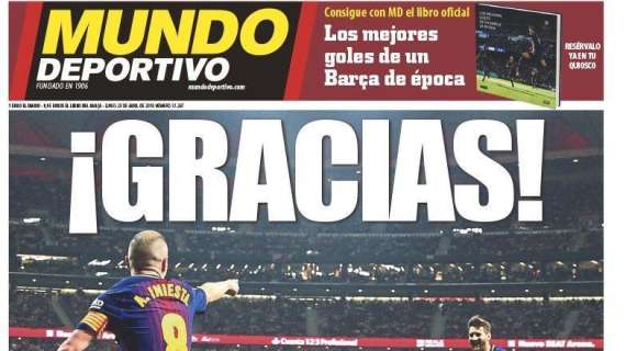 PORTADA - Mundo Deportivo: "¡Gracias Iniesta!