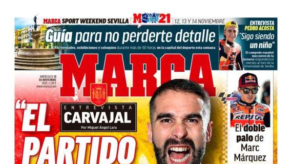 PORTADA | Marca, con Carvajal: "El partido de Grecia será una gran batalla"