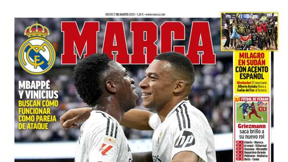 "Una conexión por explotar": Mbappé y Vinicius, en la portada de Marca