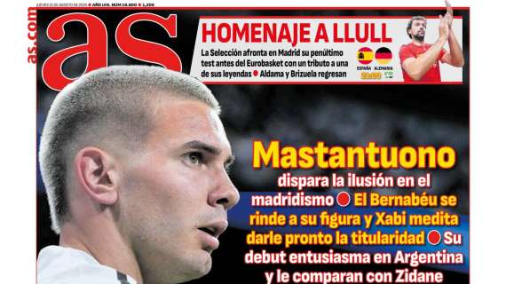 AS abre portada con Franco Mastantuono: "Nuevo ídolo"